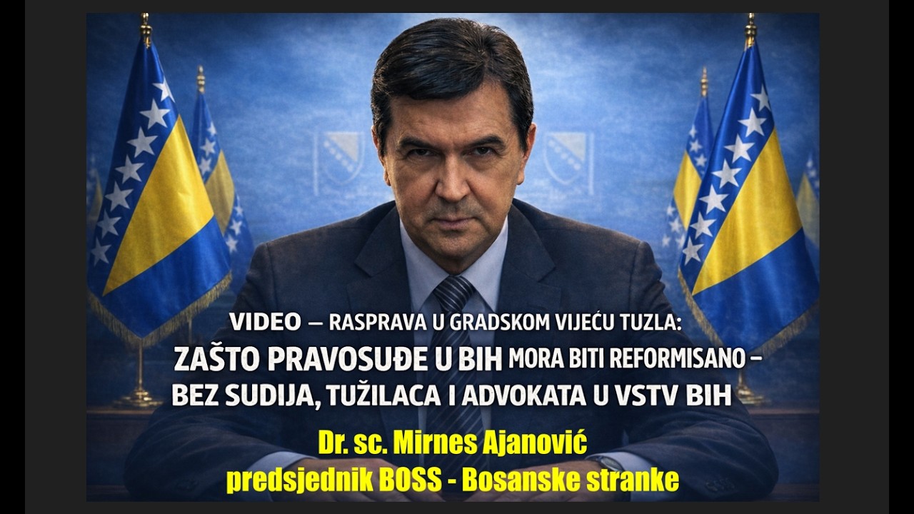 VIDEO – RASPRAVA U GRADSKOM VIJEĆU TUZLA: ZAŠTO PRAVOSUĐE U BIH MORA BITI REFORMISANO – BEZ SUDIJA, TUŽILACA I ADVOKATA U VSTV BIH